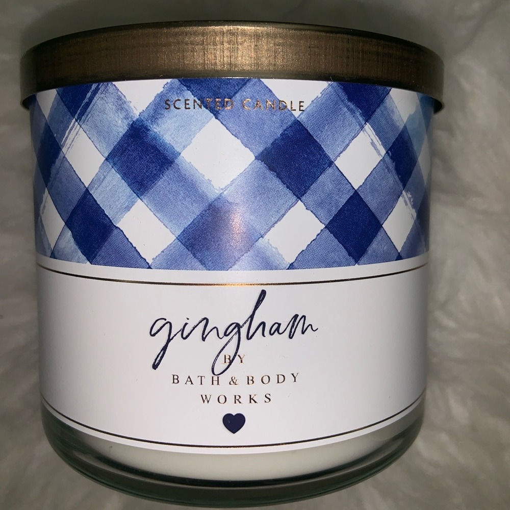 Gingham 💙 3wick candle ✨